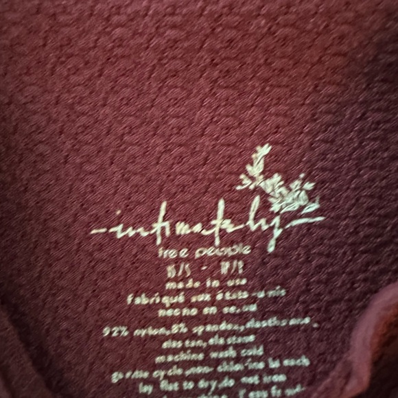 INTIMATELY FREE PEOPLE Ladies Women’s Size Small Burgandy Knit Body Suit - Picture 4 of 4